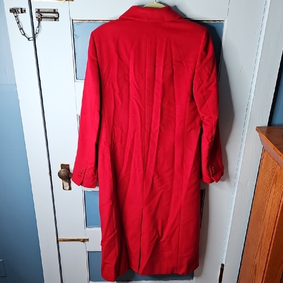 Brooks Brothers 346 Wool Cashmere Vibrant Red Women’s Trench Coat Size 6 - Picture 6 of 10
